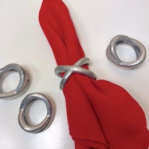 Vintage 🍰 Metal Cross Knot Rustic Farmhouse Napkin Holders Service for Four